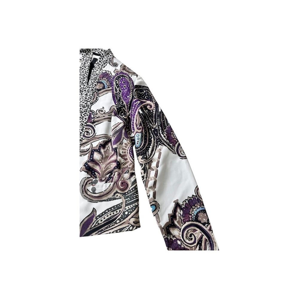 Chico's Women's Paisley Print Jacket Purple Size 0 Long Sleeve Shoulder … - Picture 10 of 14